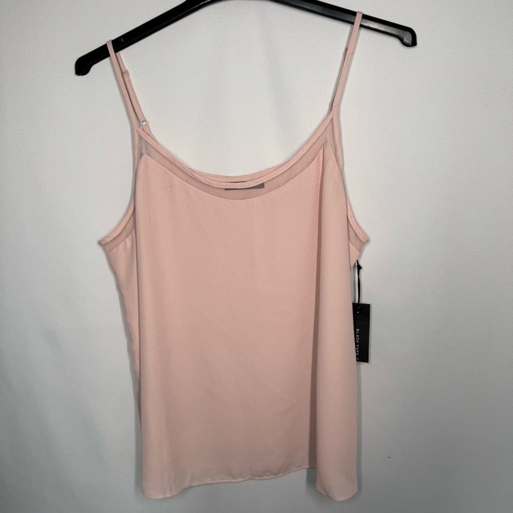 ❤️3/$30 Black Tape Mesh-Trim Camisole Blush Pink - Size  XL NEW